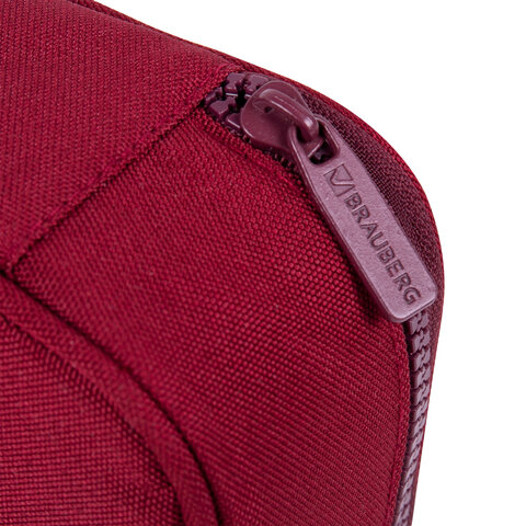 Пенал-косметичка BRAUBERG, 1 отделение, органайзер, полиэстер, 22x11,5x6 см, винный, 270845 - фото 4