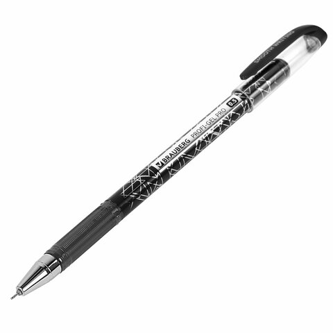 Ручка гелевая BRAUBERG "Profi-Gel PRO", ЧЕРНАЯ, линия письма 0,4 мм, игольчатый наконечник 0,5 мм, печать на корпусе, 144124 - фото 5