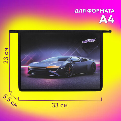 Папка для тетрадей ЮНЛАНДИЯ А4, 1 отделение, пластик, на молнии, "Street power", 272140 - фото 9