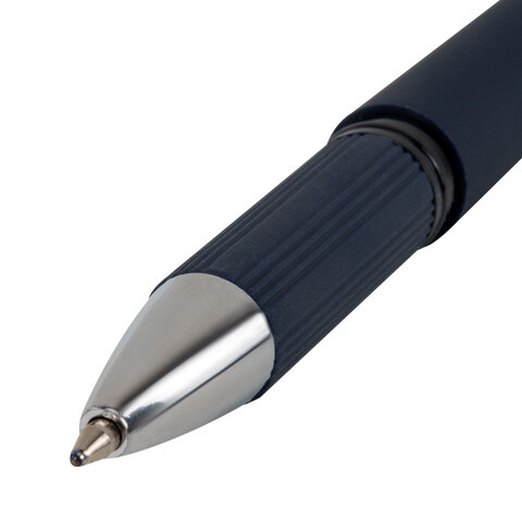 Ручки шариковые с грипом BRAUBERG "VIVID", НАБОР 3 ШТУКИ, СИНИЕ, SOFT TOUCH покрытие, узел 0,7 мм, линия письма 0,35 мм, 144401 - фото 8