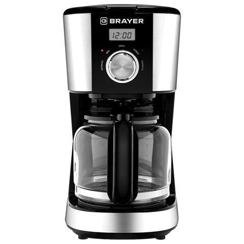 Кофеварка капельная BRAYER BR1122, 900 Вт, объем 1,5 л, черная - фото 1