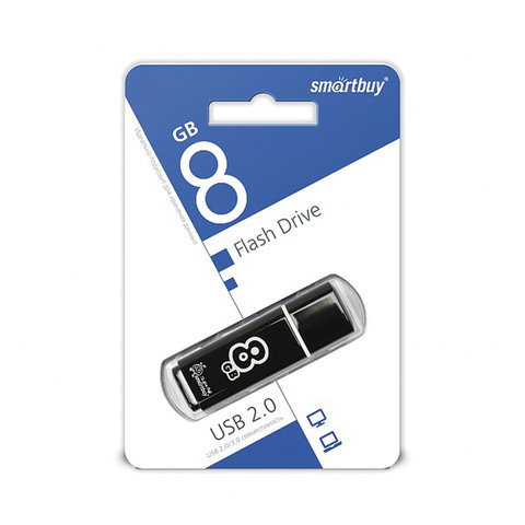 Флеш-память Smartbuy Glossy, 8Gb, USB 2.0, чер, SB8GBGS-K - фото 3
