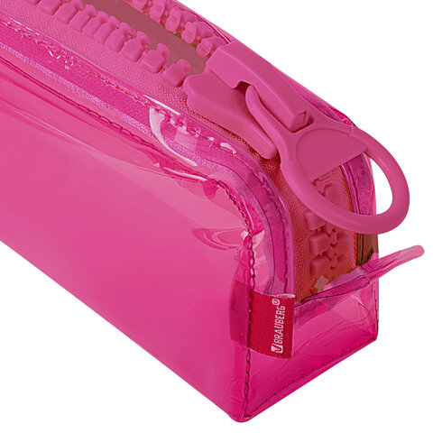 Пенал BRAUBERG с объемной "тракторной" молнией, 1 отделение, ПВХ, 22х8х6,5 см, "Ultra pink", 272340 - фото 5