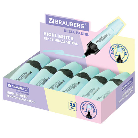 Текстовыделитель BRAUBERG "DELTA PASTEL", БИРЮЗОВЫЙ, линия 1-5 мм, 151732 - фото 10