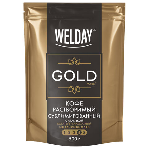 Кофе растворимый WELDAY (ВЭЛДЭЙ) "GOLD" 500 г, БРАЗИЛИЯ, арабика, сублимированный, 622673 - фото 2