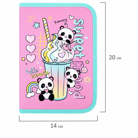 Пенал ПИФАГОР, 1 отделение, 2 откидные планки, полиэстер, 20х14 см, "Sweet mood", 272288 - фото 7