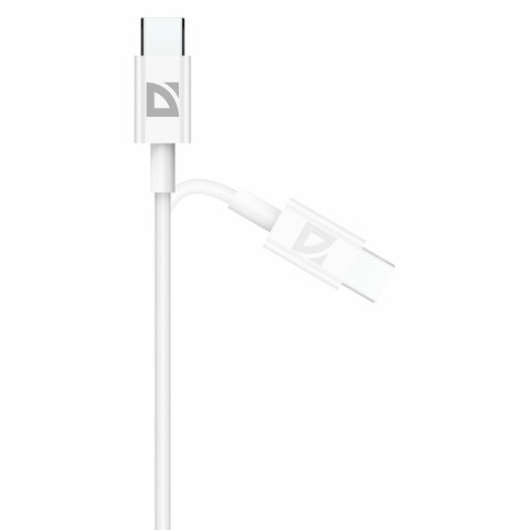 Кабель USB Type-C-Type-C, 30 Вт, белый, 2 м, DEFENDER F182, 87537 - фото 3