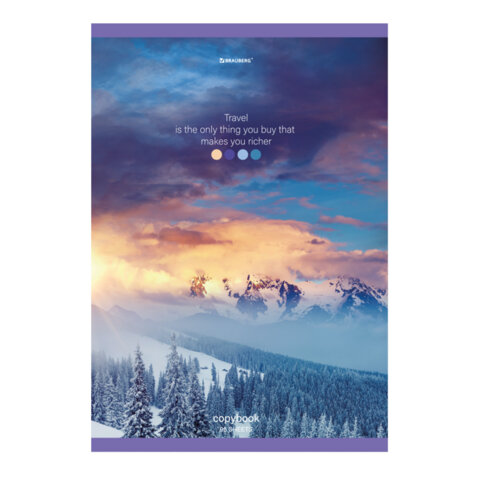 Тетрадь А4, 96 л., BRAUBERG, скоба, клетка, обложка картон, "Journey", 404064 - фото 3