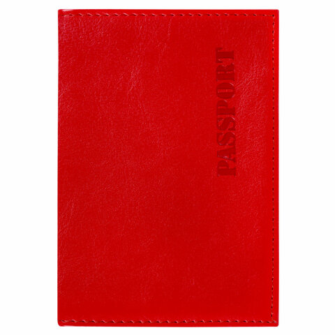 Обложка для паспорта экокожа, мягкая вставка изолон, "PASSPORT", красная, STAFF "Profit", 238408 - фото 2