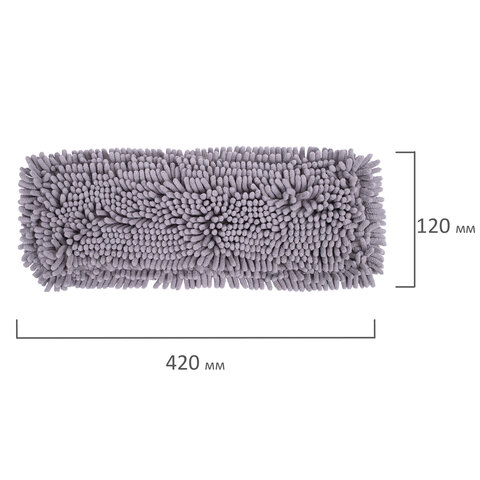 Насадка МОП плоская для швабры/держателя 42 см, карманы, ворсистая микрофибра, LAIMA HOME, 606799 - фото 2
