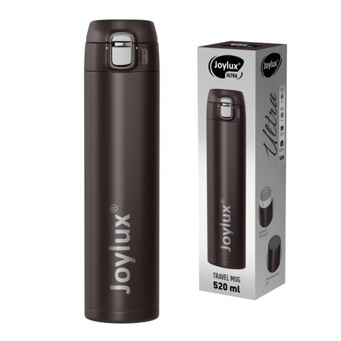 Термокружка 520 мл JOYLUX (ДЖОЙЛЮКС) ULTRA BROWN, нержавеющая сталь SUS304, коричневый матовый, 700279 - фото 1