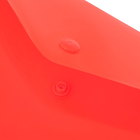 Папка-конверт с кнопкой прозрачная А4, BRAUBERG "UNIVERSAL", до 100 листов, красная, 0,15 мм, 273073 - фото 4
