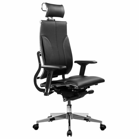 Кресло МЕТТА "YOGA" Y 2DM B2-10D, 2D-спинка, 3D-подголовник, 4D-подлокотники, экокожа, черное - фото 1