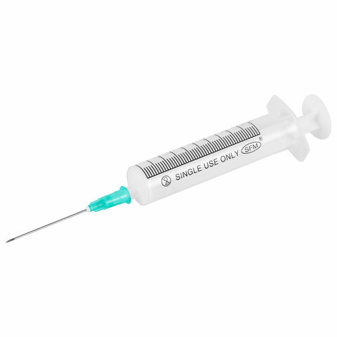 Шприц 2-х компонентный SFM, 10 мл, КОМПЛЕКТ 100 шт, в коробке, игла 0,8х40 - 21G, 534272 - фото 2