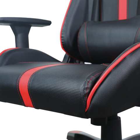 Кресло компьютерное BRABIX "GT Carbon GM-120", две подушки, экокожа, черное/красное, 531931 - фото 12