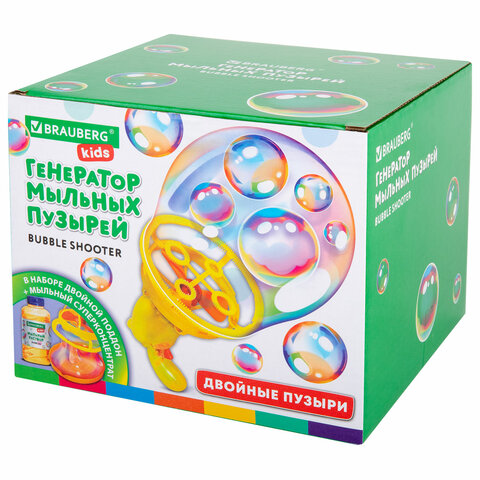 Мыльные пузыри Бластер Генератор "DOUBBLE BIG BUBBLES", раствор 250 мл, BRAUBERG KIDS, 665151 - фото 3