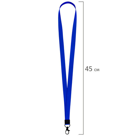 Бейдж горизонтальный (54х85 мм), лента 45 см с карабином, СЛАЙДЕР, синий, BRAUBERG EXTRA, 238833 - фото 7