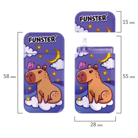 Корректирующая лента FUNSTER (ФАНСТЕР) "КАПИБАРЫ", 5 мм х 5 м, корпус ассорти, блистер, 273020 - фото 7