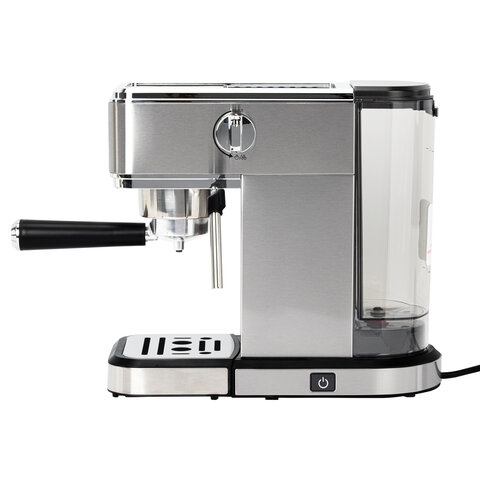Кофеварка рожковая SONNEN CM-2033, ручной капучинатор, сенсор, 1 л, 1350 Вт, 19 бар, 457883 - фото 4