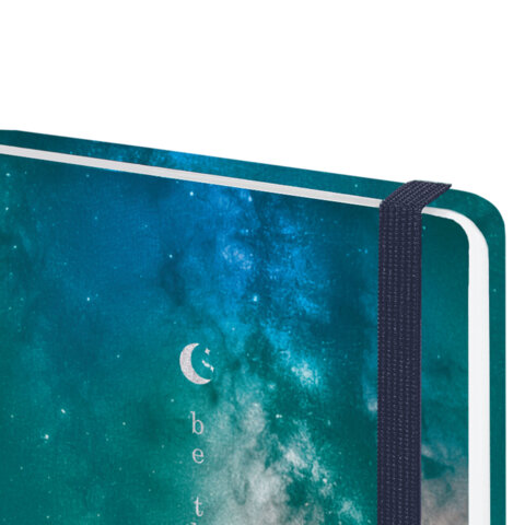 Ежедневник датированный 2026 с резинкой 145х203 мм, А5, BRAUBERG твердый, фольга, "Млечный путь", 117345 - фото 4