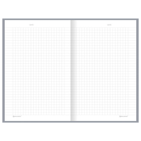 Блокнот А5 134х206 мм, 80 л., твёрдый, клетка, BRAUBERG "Minimal", серый, 116437 - фото 5