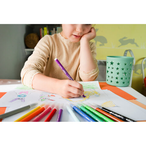 Фломастеры BIC "Kid Couleur", 12 цветов, суперсмываемые, вентилируемый колпачок, европодвес, 9202932 - фото 8
