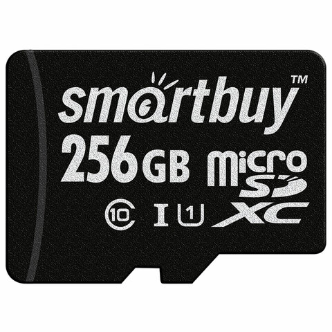 Карта памяти microSDXC 256 GB SMARTBUY, UHS-I, 90 Мб/сек (class 10), с адаптером, SB256GBSDCL10-01 - фото 2