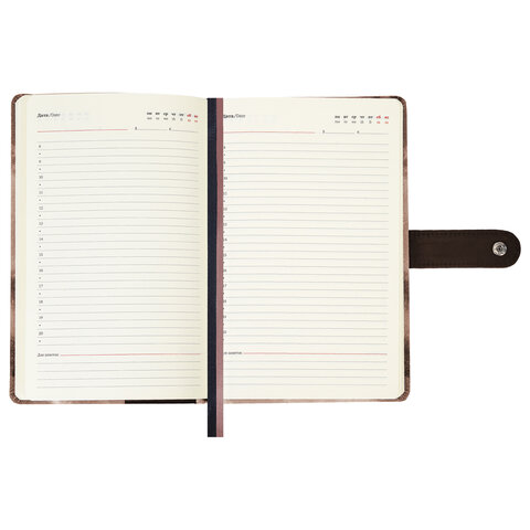 Ежедневник недатированный А5 138х213 мм BRAUBERG "Nebula", под кожу, застежка, 160 л., коричневый, 116236 - фото 12