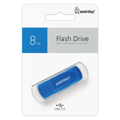 Флеш-диск 8 GB SMARTBUY Scout USB 2.0, синий, SB008GB2SCB - фото 11