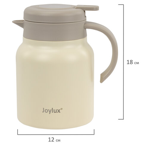 Чайник-термос 1 л JOYLUX (ДЖОЙЛЮКС) COFFEE BREAK, нержавеющая сталь SUS304, заварник/сито, бежевый матовый, 700329 - фото 7