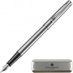 Ручка перьевая DIPLOMAT Traveller stainless steel F синий D10057495 Ручка перьевая DIPLOMAT Traveller stainless steel F синий D10057495 - фото 2