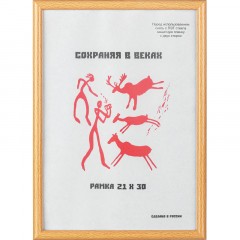 Рамка пластиковая 21x30 (A4) Клен, с пластиком Рамка пластиковая 21x30 (A4) Клен, с пластиком - фото 2
