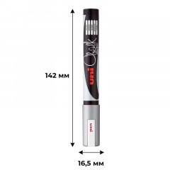 Маркер меловой UNI PWE-5M, серебро, 1.8-2.5 мм. Маркер меловой UNI PWE-5M, серебро, 1.8-2.5 мм. - фото 6