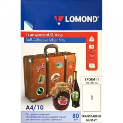 Пленка для проекторов Lomond (1708411) самокл. д/струйн. А4 80г/м2, 10л/уп - фото 1