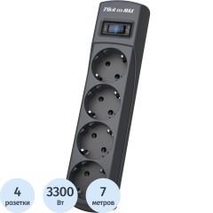 Сетевой фильтр PILOT m MAX (4/7м/16А/150Дж/темн.серый)