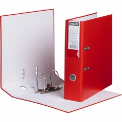 Папка-регистратор с арочн.мех.Attache Экономи 80 мм,красный,ПБП1,карм.кор - фото 4