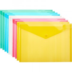 Папка-конверт на кнопке В5, 282x209мм, 180 мкм, Attache  ассорти, 10шт.уп - фото 3