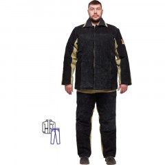 Костюм сварщика брезент+спилок утепл. кур/бр (мод. КС21ПР) (48-50) 170-176 Костюм сварщика брезент+спилок утепл. кур/бр (мод. КС21ПР) (48-50) 170-176 - фото 2
