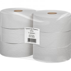 Бумага туалетная д/дисп 1сл белая втор втул 420м 6рул/уп_420W1 - фото 4