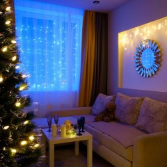 Гирлянда светодиодная Занавес 1,5x1 м, 96 LED, мерцание, Синий, 235-023 Гирлянда светодиодная Занавес 1,5x1 м, 96 LED, мерцание, Синий, 235-023 - фото 3