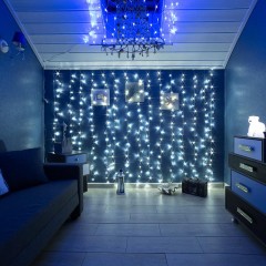 Гирлянда светодиодная Дождь 2,5x2 м, 300 LED, мерцание, Белый 235-055 Гирлянда светодиодная Дождь 2,5x2 м, 300 LED, мерцание, Белый 235-055 - фото 2