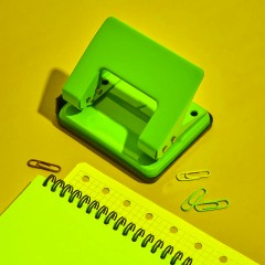 Дырокол до 20 листов, с линейкой, металл, синий - фото 9