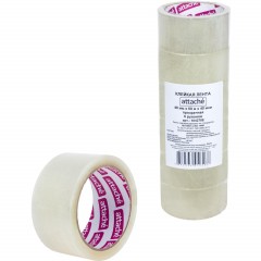 Клейкая лента упаковочная ATTACHE 48мм х 60м 40мкм прозрачная 6 шт/уп - фото 2