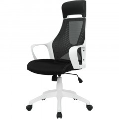 Кресло BN_Hg_EChair-578 TC сетка/ткань черный, пластик белый