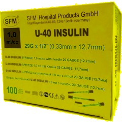 Шприц инсулиновый U-40 1мл 29G(0,33x12,7) инт. 10ш/уп SFM - фото 2