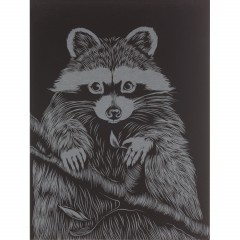 Гравюра Классика большая с эффектом серебра Lori Пушистый енот, Гр-557 - фото 4