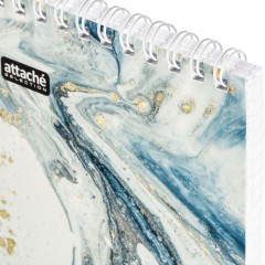 Блокнот А6,80л,кл,греб,карт.обл+УФ-лак Attache Selection FluidСеро-Голуб - фото 4