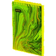 Блокнот А6,80л,кл,греб,карт.обл+УФ-лак Attache Selection FluidФиолетовый - фото 3