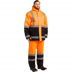 Костюм зимний муж. зд01-КПК оранж./черн. (р.60-62) 158-164 - фото 2