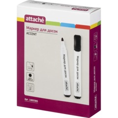 Маркер для белых досок Attache Accent черный, кругл. наконечник, 1-5 мм - фото 6
